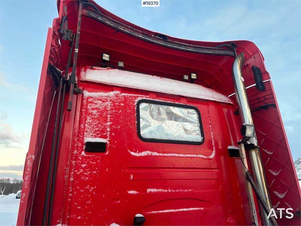 Scania R144 6x4 plow-rigged tractor unit repair object.