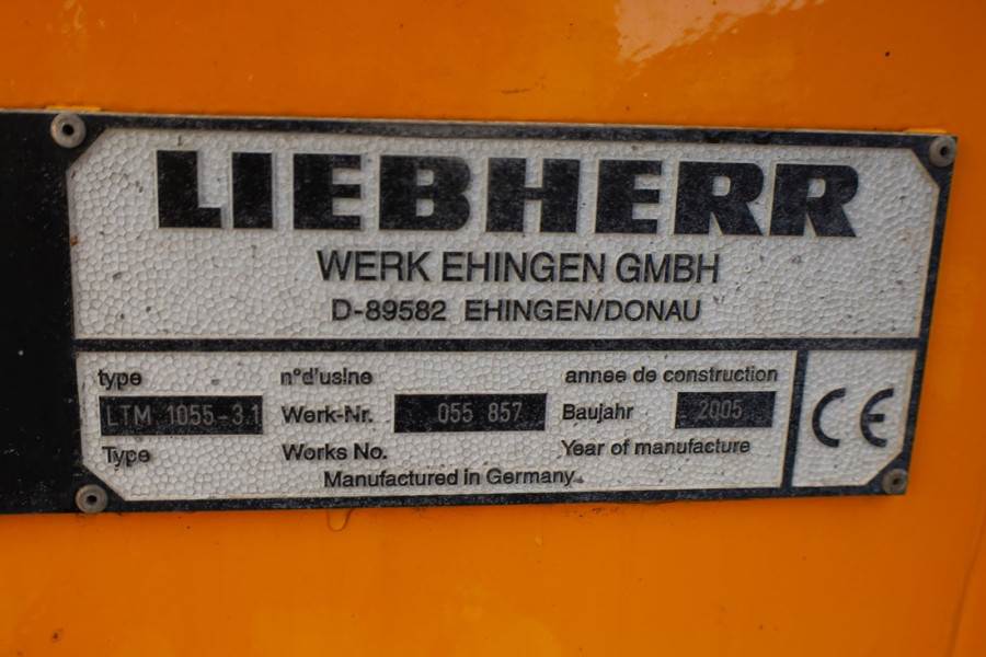 Liebherr LTM1055-3.1 Diesel, 6x6x6 Drive, 32.5m Main Boom,