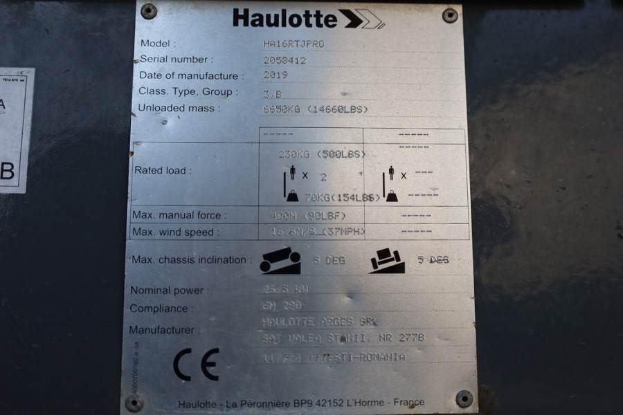 Haulotte HA16RTJ Pro Diesel, 4x4x4 Drive, 16 m Working Heig