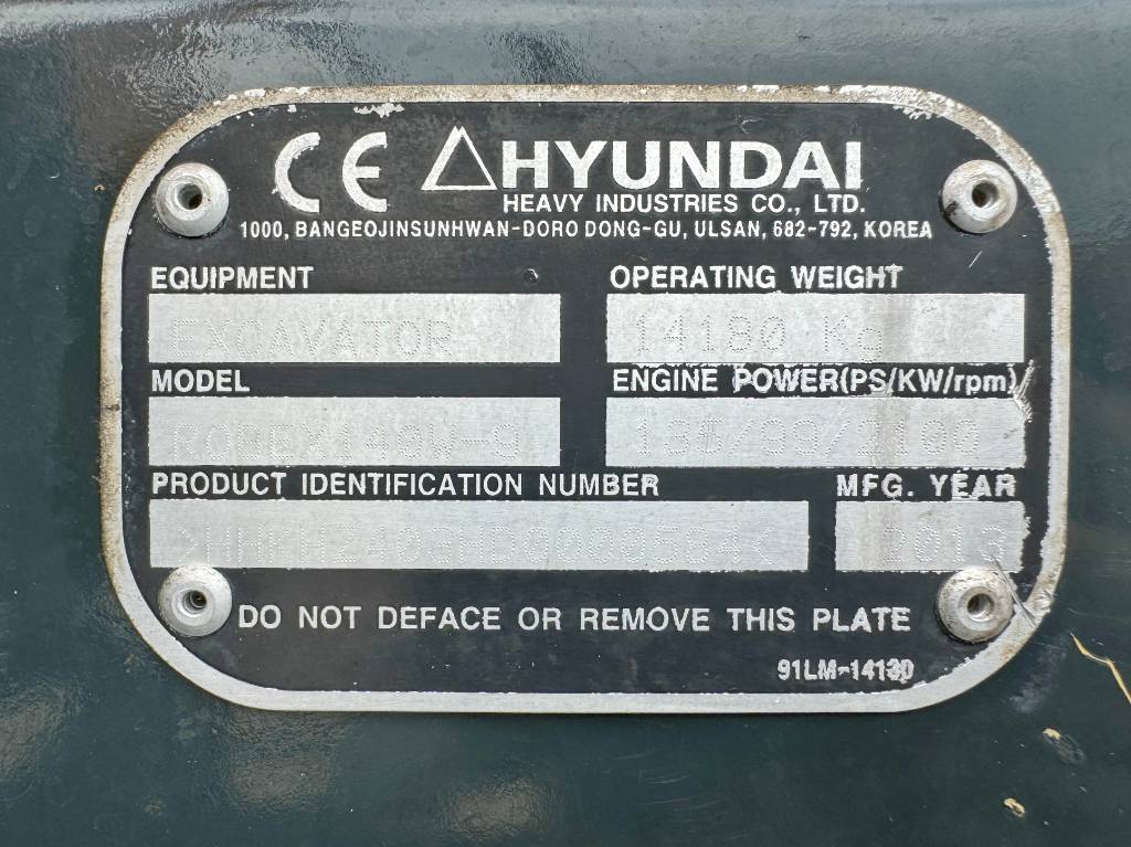 Hyundai R140W-9 - German Machine / Tilting Bucket