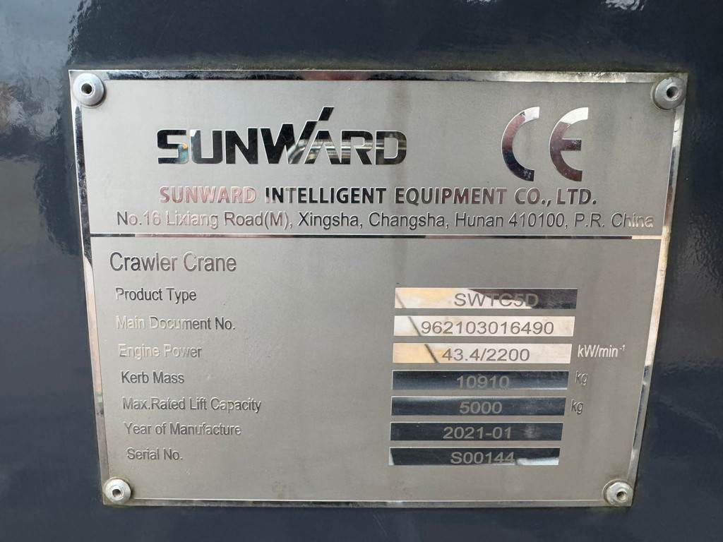 Sunward SWTC5D Telescopic Crawler Crane - CE certified