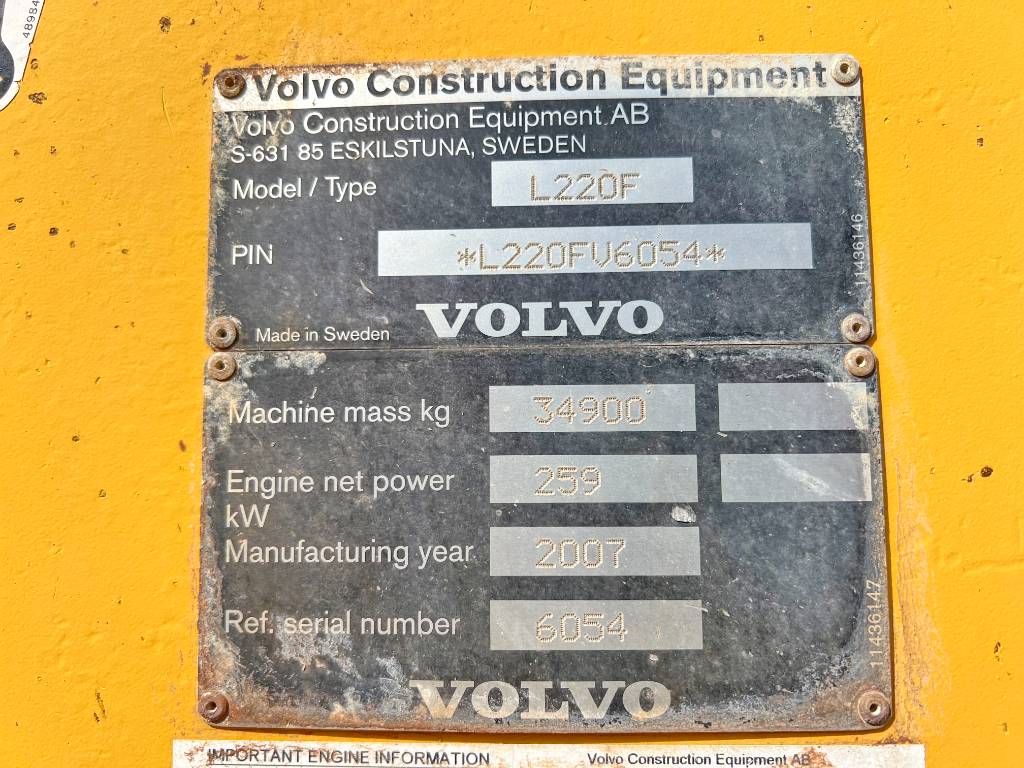 Volvo L220F - CDC Steering / Weight System