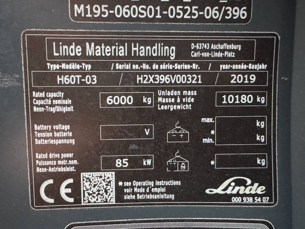 Linde H60T-03 - Side Shift / Duplex / German Machine