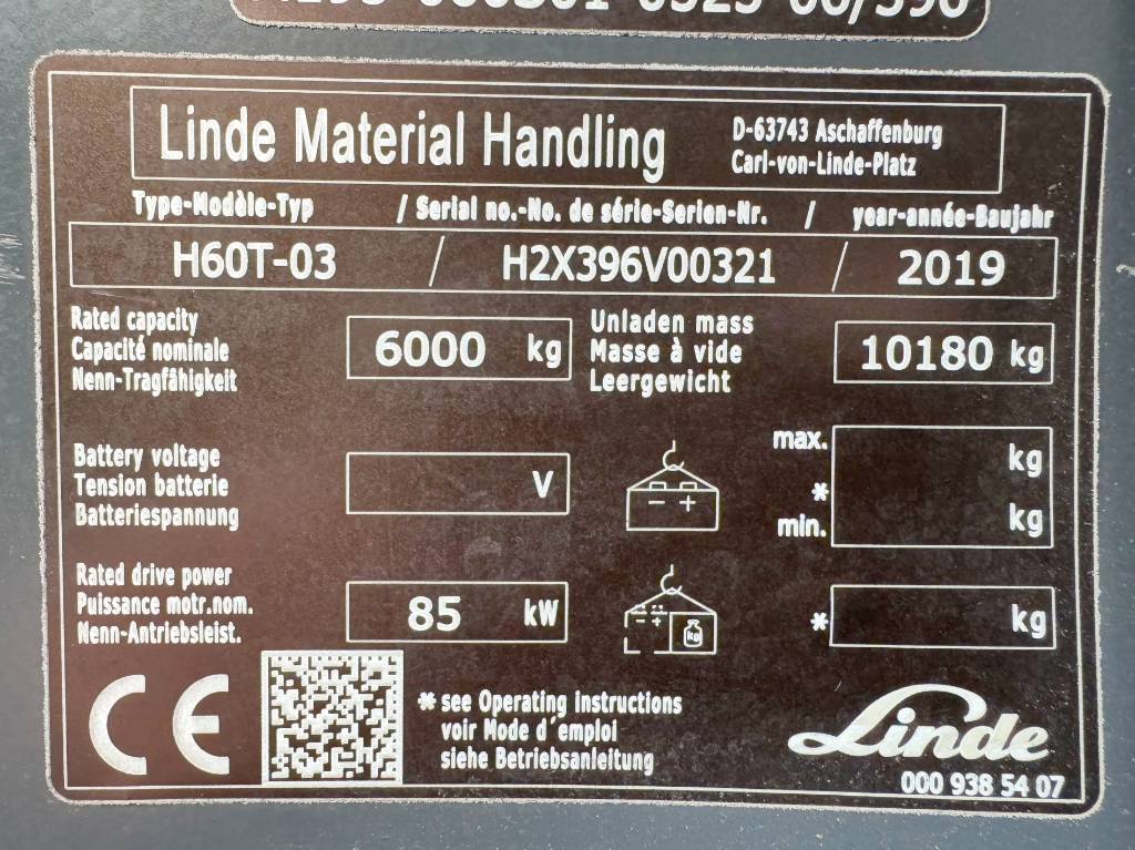 Linde H60T-03 - Side Shift / Duplex / German Machine