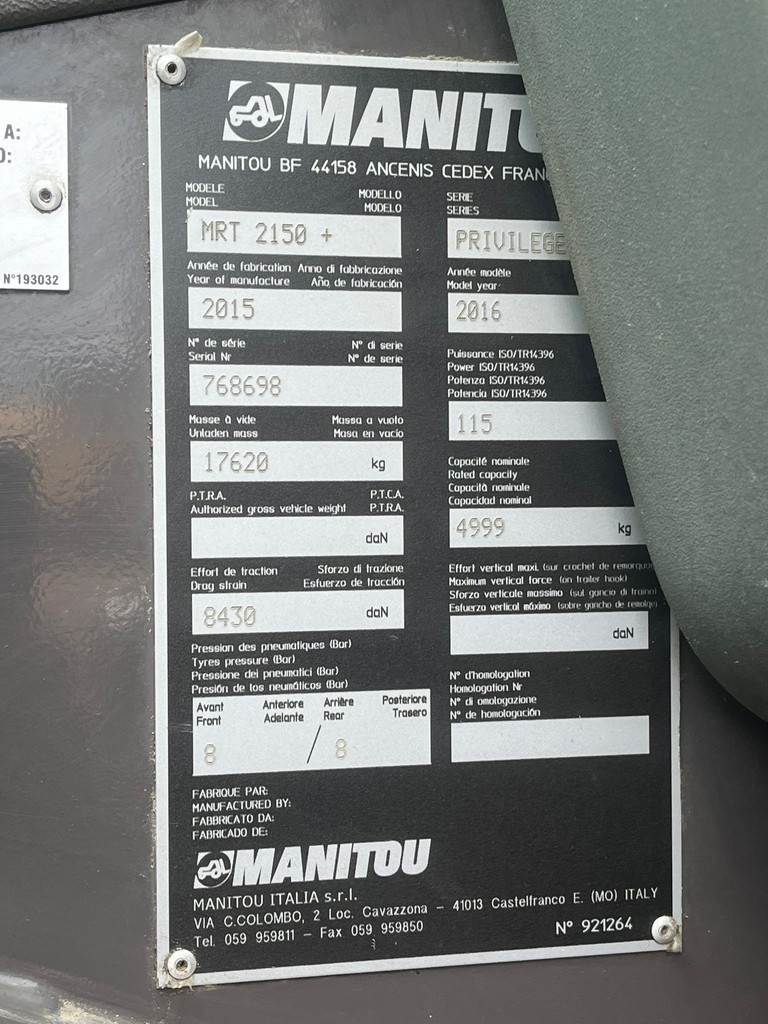 Manitou MRT2150+ plus privilege