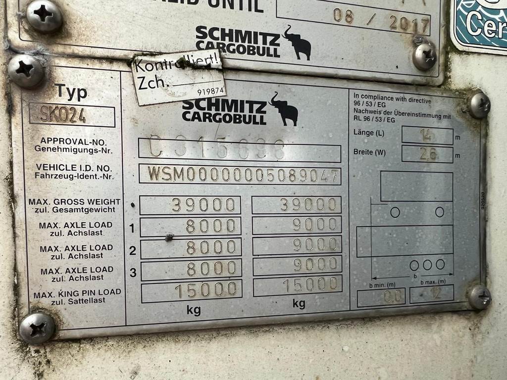 Schmitz Cargobull SK024 Carrier VECTOR 1850Mt 260cm Height