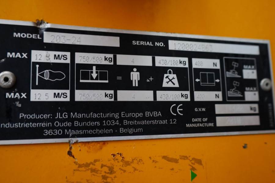 JLG 203-24 Diesel, 4x4 Drive, 22.3m Working Height, 75