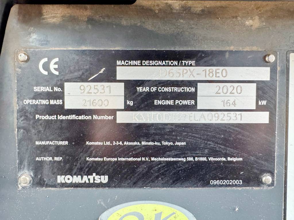 Komatsu D65PX-18EO - Backup Camera / Airco