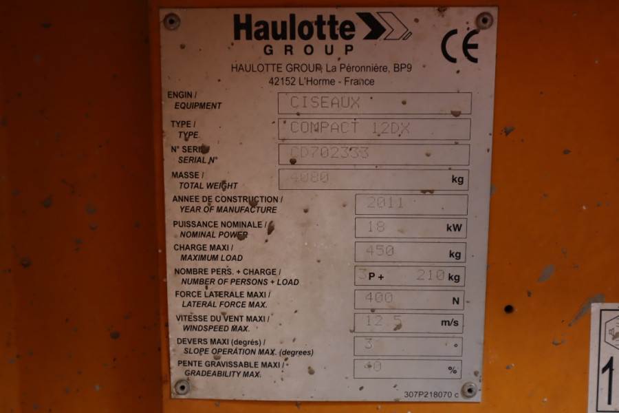 Haulotte Compact 12DX Diesel, 4x4 Drive, 12m Working Height