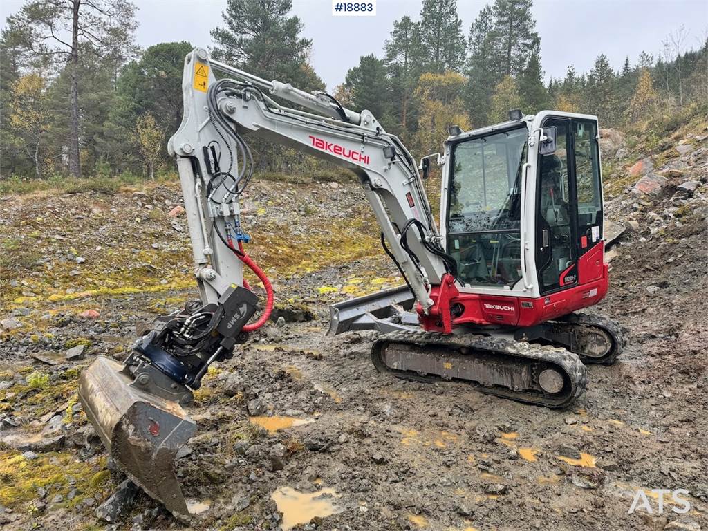 TB235-2 Mini excavator w/ Rototilt and 3 buckets.  Machineryscanner