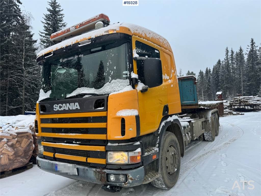 Scania 124G Hook truck w/ Container, Box and Flake.