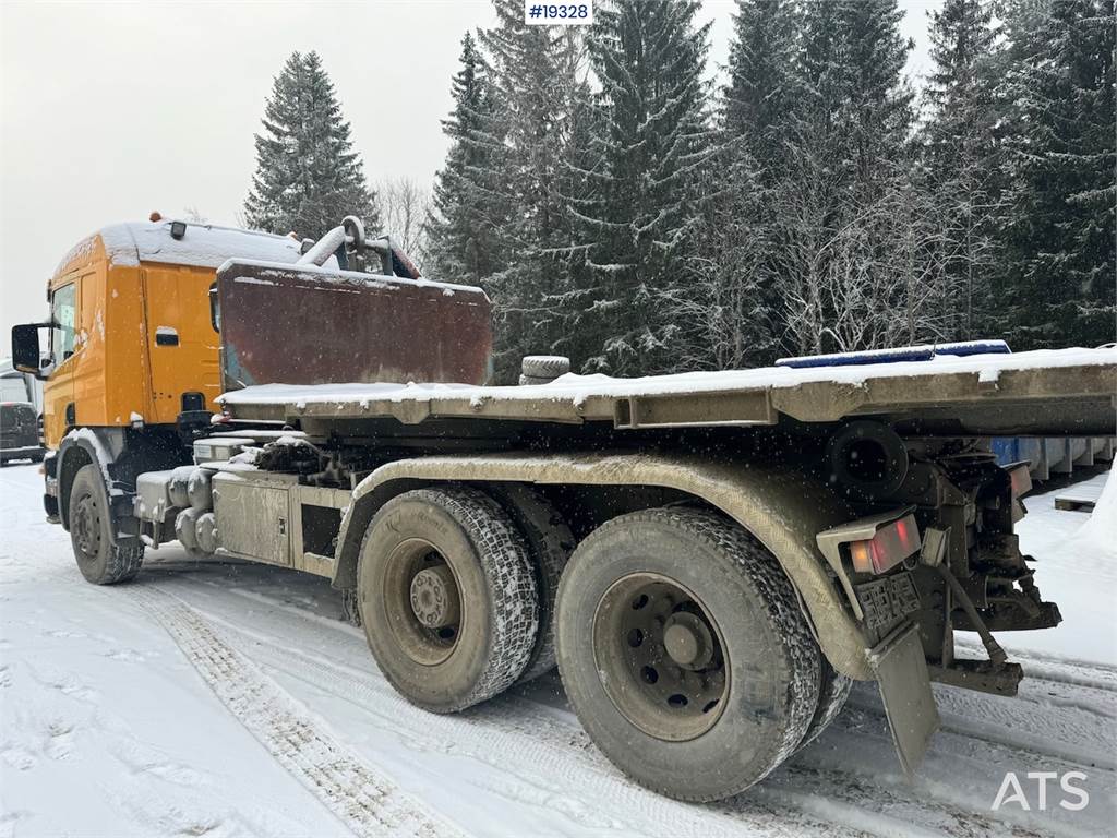 Scania 124G Hook truck w/ Container, Box and Flake.