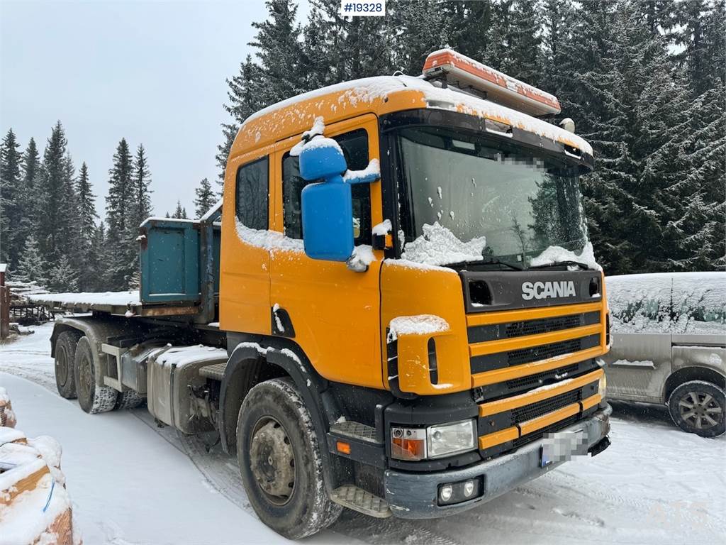 Scania 124G Hook truck w/ Container, Box and Flake.