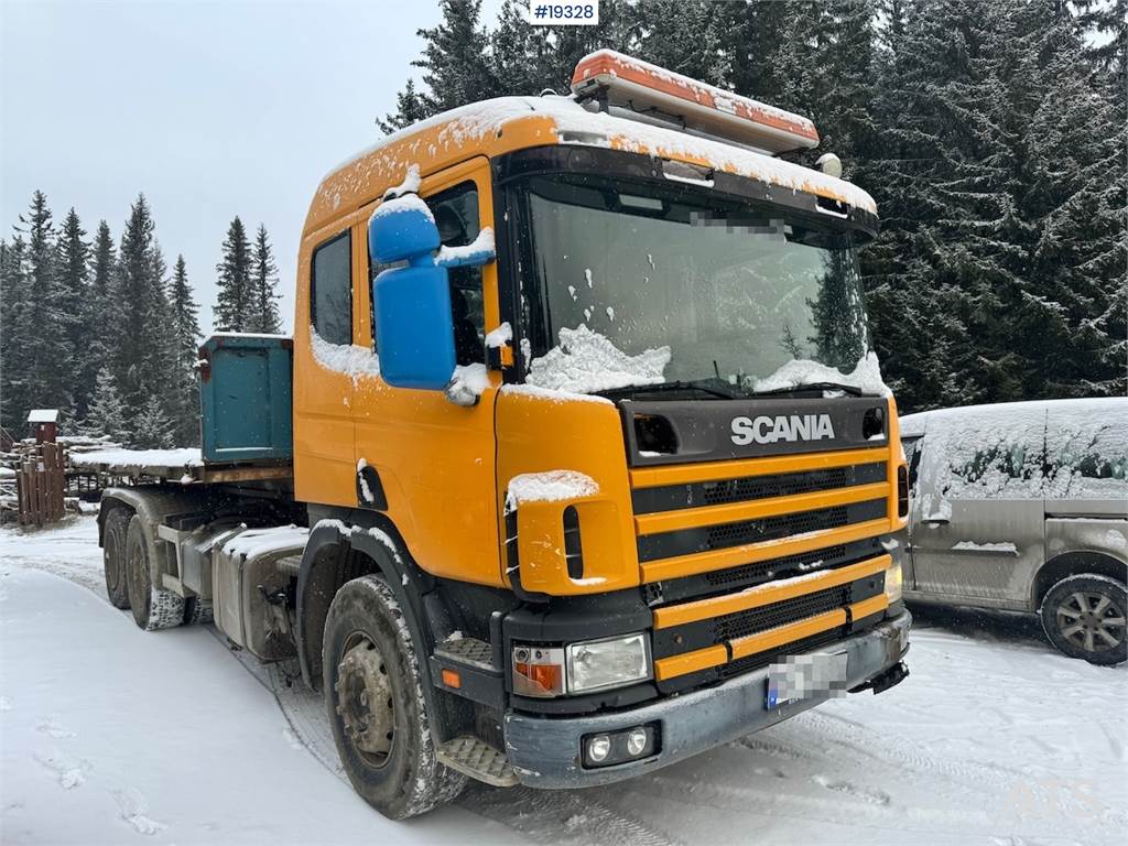 Scania 124G Hook truck w/ Container, Box and Flake.