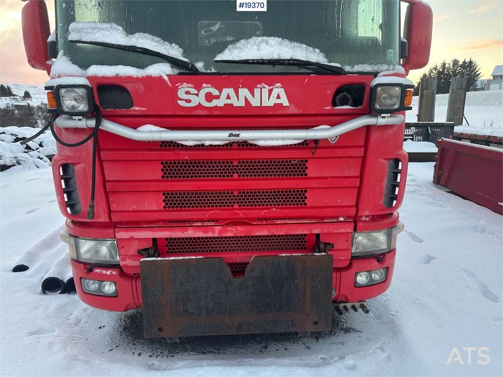 Scania R144 6x4 plow-rigged tractor unit repair object.