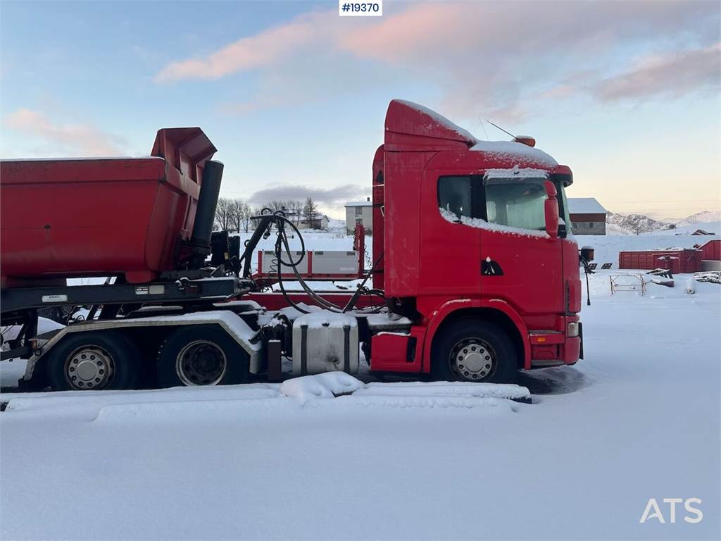 Scania R144 6x4 plow-rigged tractor unit repair object.