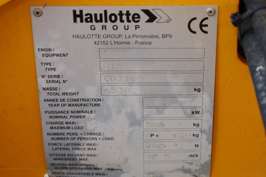 Haulotte H15SXL Diesel, 4x4 Drive, 15m Working Height, 500k