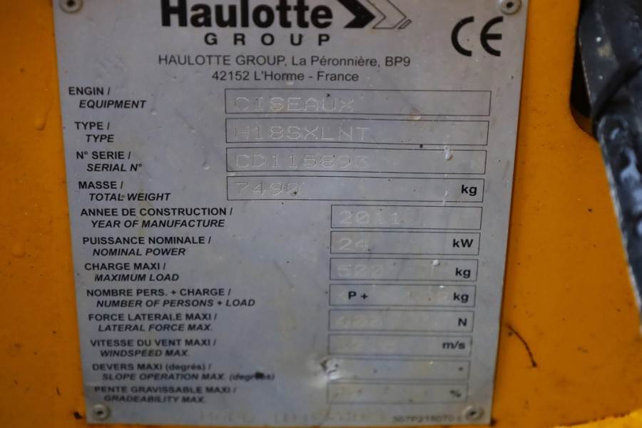 Haulotte H18SXL Diesel, 4x4 Drive, 18m Working Height, 500k