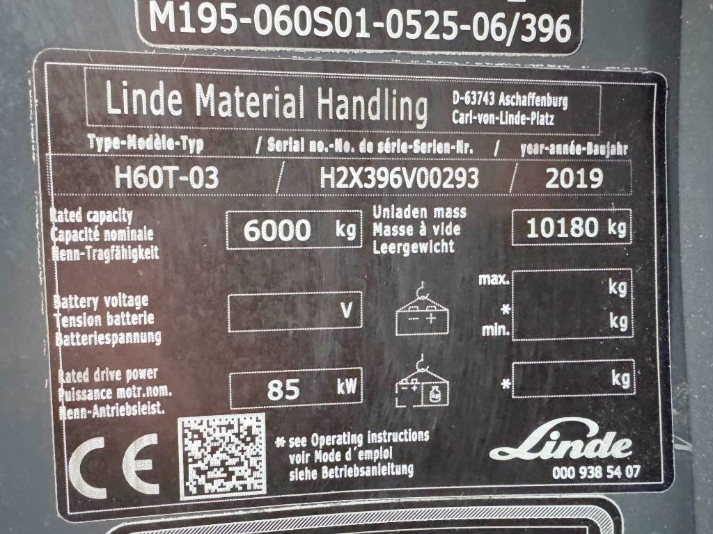 Linde H60T-03 - Side Shift / Duplex / German Machine